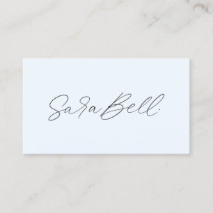Handskriven Namnteckning Blue Modern Minimalist Visitkort