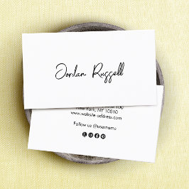 Handskriven Namnteckning skript svart och vitt Visitkort