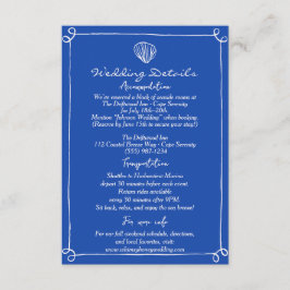 Handskriven Nautisk Bröllop-information och naviga Tilläggskort