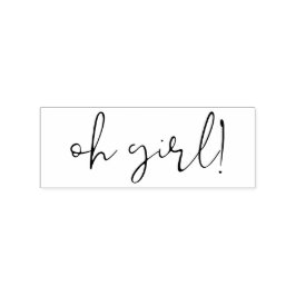 Handskriven Oh Girl Lettering Stämpel
