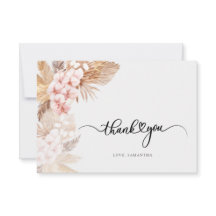 Handskriven pampas Grass Rosa Blommigt Bröllop