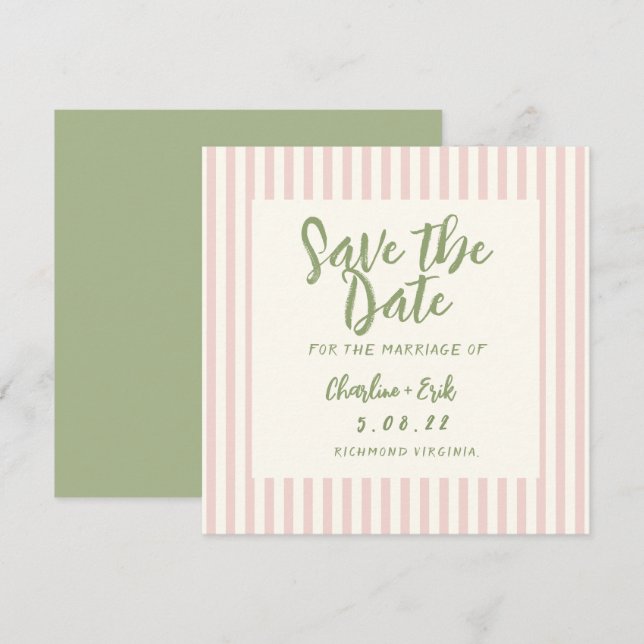 Handskriven pastell Retro Bröllop Save The Date Spara Datumet (Fram/baksida)