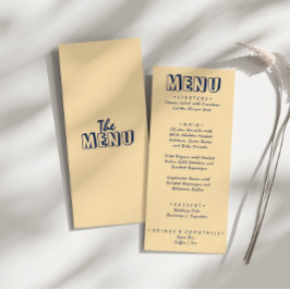 Handskriven Retro-fet, modern, unik Bröllop Meny