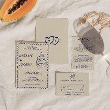 Handskriven Retro-unik kummelmodern Bröllop