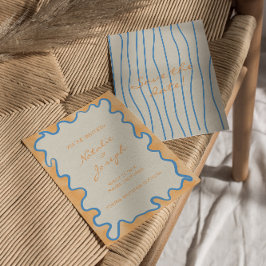 Handskriven Retro Whimsical Funky Bröllop Spara Datumet