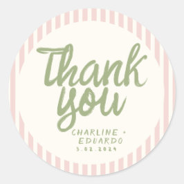 Handskriven RetroBröllop Rektangulär Klistermarke Runt Klistermärke