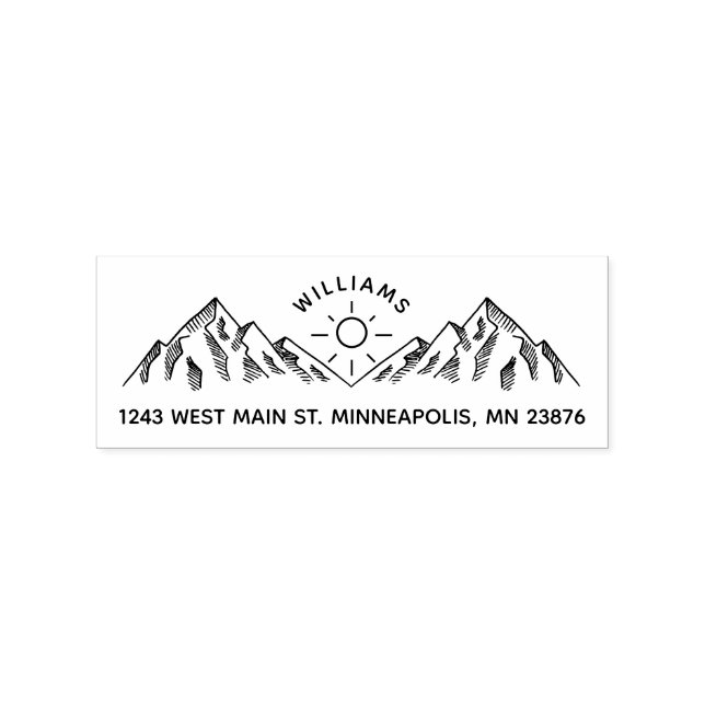 Handskriven Returadress för anpassat Rustic-namn Stämpel (Tryck)