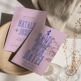 Handskriven ritad färgfull retro unik Bröllop Spara Datumet