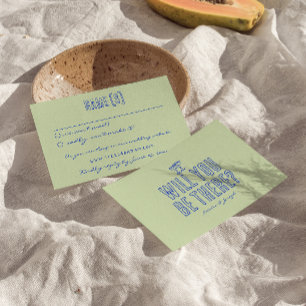 Handskriven ritad färglös Retro-Funky Bröllop OSA Kort