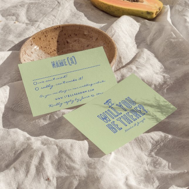 Handskriven ritad färglös Retro-Funky Bröllop OSA Kort (Skapare uppladdad)