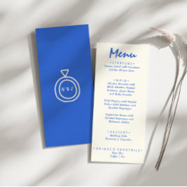 Handskriven ritad Retro Bright Unik Bröllop Ring Meny