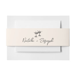 Handskriven ritad Retro Calligraphy Boho Bröllop Band För Inbjudningskort