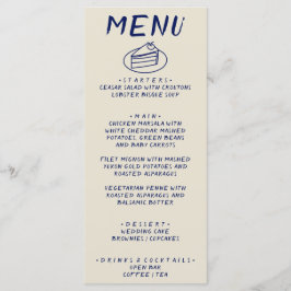 Handskriven ritad Retro Modern Boho Bröllop med fe Meny