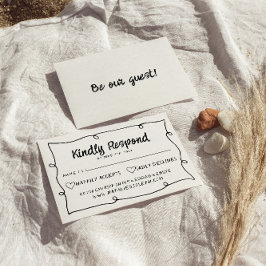 Handskriven ritad Retro Ram Modern Bröllop OSA Kort