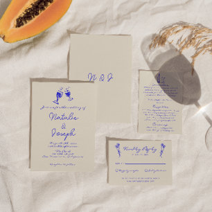 Handskriven ritad Roligt för återtagning, unik Brö Inbjudningar