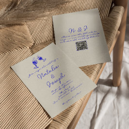 Handskriven ritad Roligt Unik QR-kod Bröllop Inbjudningar