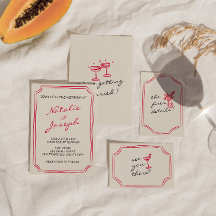 Handskriven ritad visemisk retro Roligt Bröllop