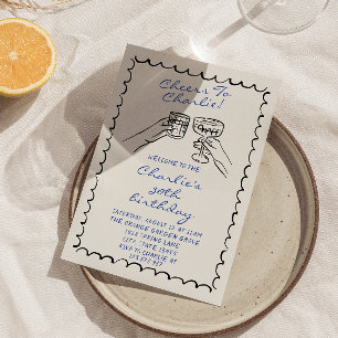 Handskriven ritning för Födelsedagsfesten Inbjudningar