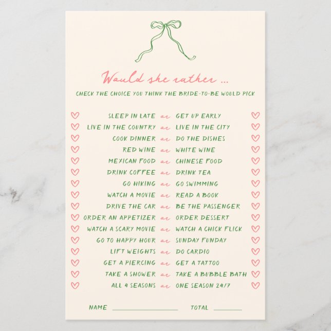 Handskriven Rosa av Grönt skulle hon hellre spela (Framsida)