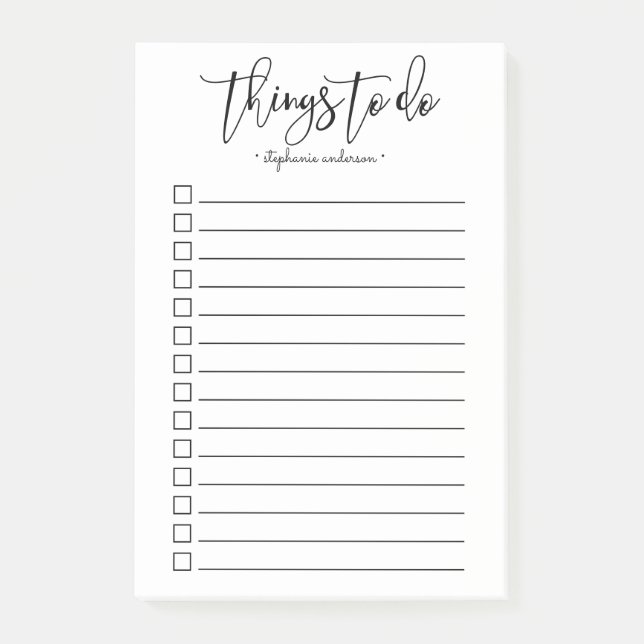 Handskriven Sak att göra Personlig Post-it Block (Framsida)