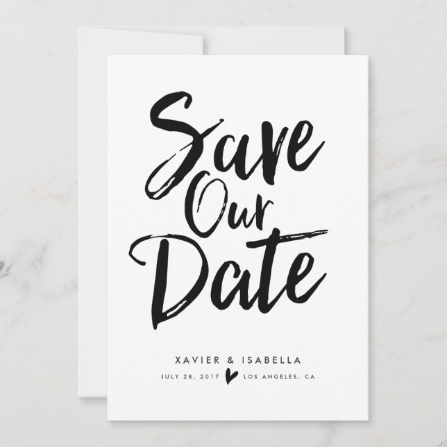 Handskriven Save The Date-kunngöring Spara Datumet (Framsida)
