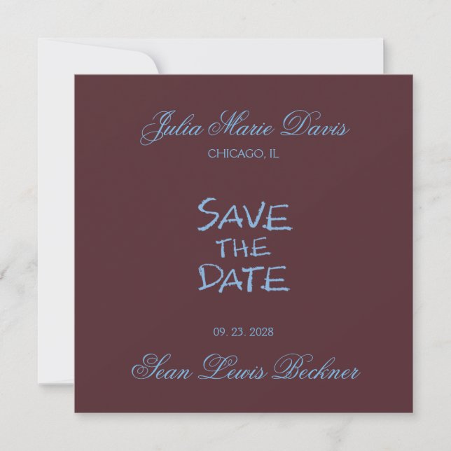 Handskriven Save the Date Spara Datumet (Framsida)