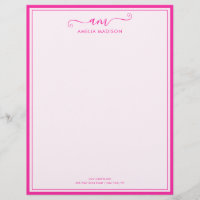 Handskriven skript livlig rosa brevpapper