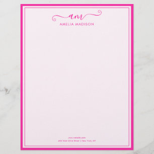 Handskriven skript livlig rosa brevpapper