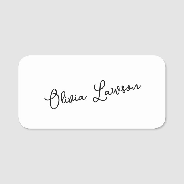 Handskriven Skript Monogram Minimal Identitet Namnbricka (Framsida)