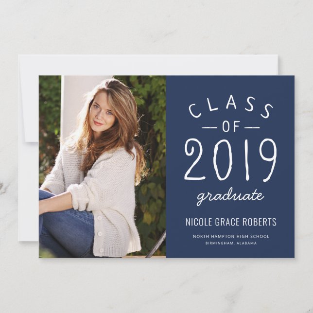 Handskriven Studenten-fotoannons blå Meddelande (Framsida)