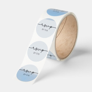 Handskriven svart modern minimalist RSVP bröllop Runt Klistermärke