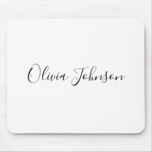 Handskriven svart vit namntryckssymbol musmatta