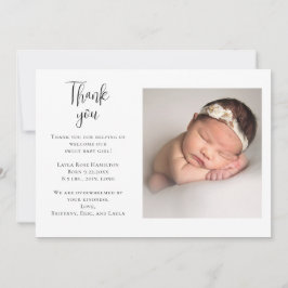 Handskriven Tack för babybabyskor Kort