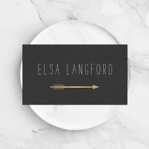 Handskriven text för edgy bohemisk faux-Guld Visitkort