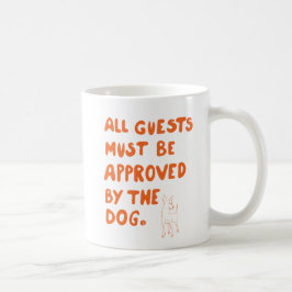 Handskriven typografi med illustration av hund kaffemugg