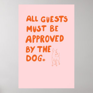 Handskriven typografi med illustration av hund poster