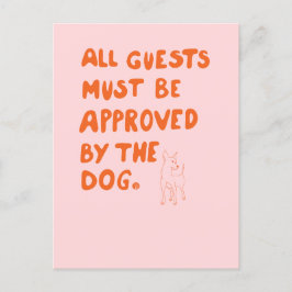 Handskriven typografi med illustration av hund vykort