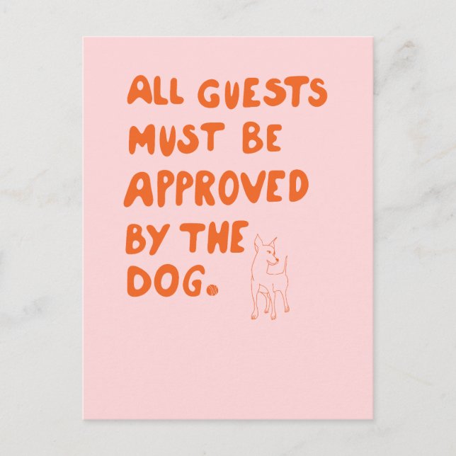Handskriven typografi med illustration av hund vykort (Framsida)