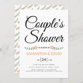 Handskriven typografisk persika möhippa bröllop inbjudningar