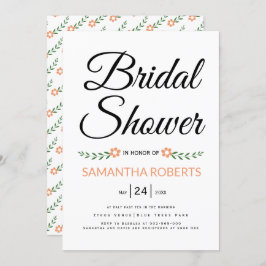 Handskriven typografisk persika möhippa bröllop inbjudningar