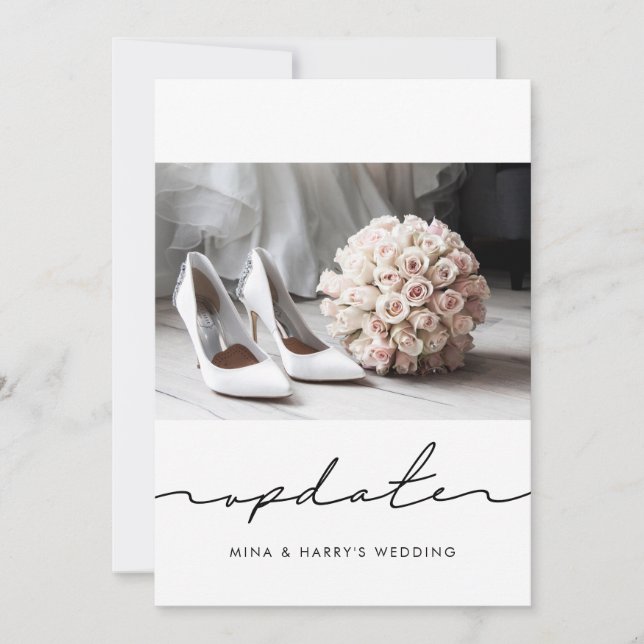 Handskriven Uppdatering om uppskjutning av bröllop Meddelande (Framsida)