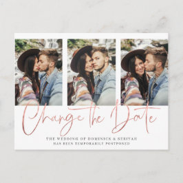 Handskriven uppskjutning av Chic Ro Guld Bröllop Vykort