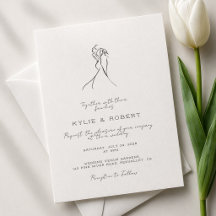 Handskriven Vacker Minimalistisk Bröllopsfest