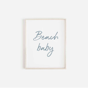 Handskriven vattenfärgsstrand baby poster