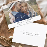 Handskriven vit Spara datumfoto Spara Datumet<br><div class="desc">Modern och Elegant Photo Save the Date Bröllop Card. Datuminbjudan innehåller vit handsauktoriserad typografi och chic och enkel design på en vit bakgrund som du kan lägga till ditt anpassade förlovning-fotografi bild till.</div>