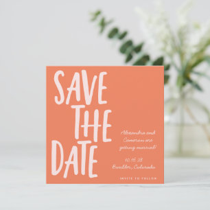 Handskrivet brev Vibrant Sommar Orange Square Spara Datumet