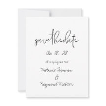 Handskrivet Bröllop spara datum-kort