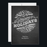 Handskrivet Chalkboard-Glad helg 5 x 7-kort Julkort<br><div class="desc">Holidagshälsningar (här "Glad helg") visas på det här unika och trendig--julkortet för stil. Den handskrivna typografin ser ut som krita på en svarta tavla, de kritaktiga illustrationerna av inslag (gräs grenar, bär) arrangeras i en dekorativ cirkel mönster. Du kan anpassa baksidan med ditt eget namn och meddelande. Tillgängligt med matchande...</div>