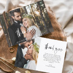 Handskrivet foto för Bröllop Tack Flygblad<br><div class="desc">Budgethandskrivet Bröllop-tack - Kort med foto på framsidan och baksidan. Tack-korten innehåller en modern handskriven kursiv skripttypografi som är elegant,  enkel och modern till använda efter att du minimalistiskt enkelt bröllopsdag firande.</div>