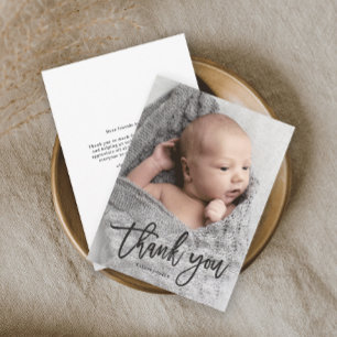 Handskrivet fotopapport Baby - tackkort
